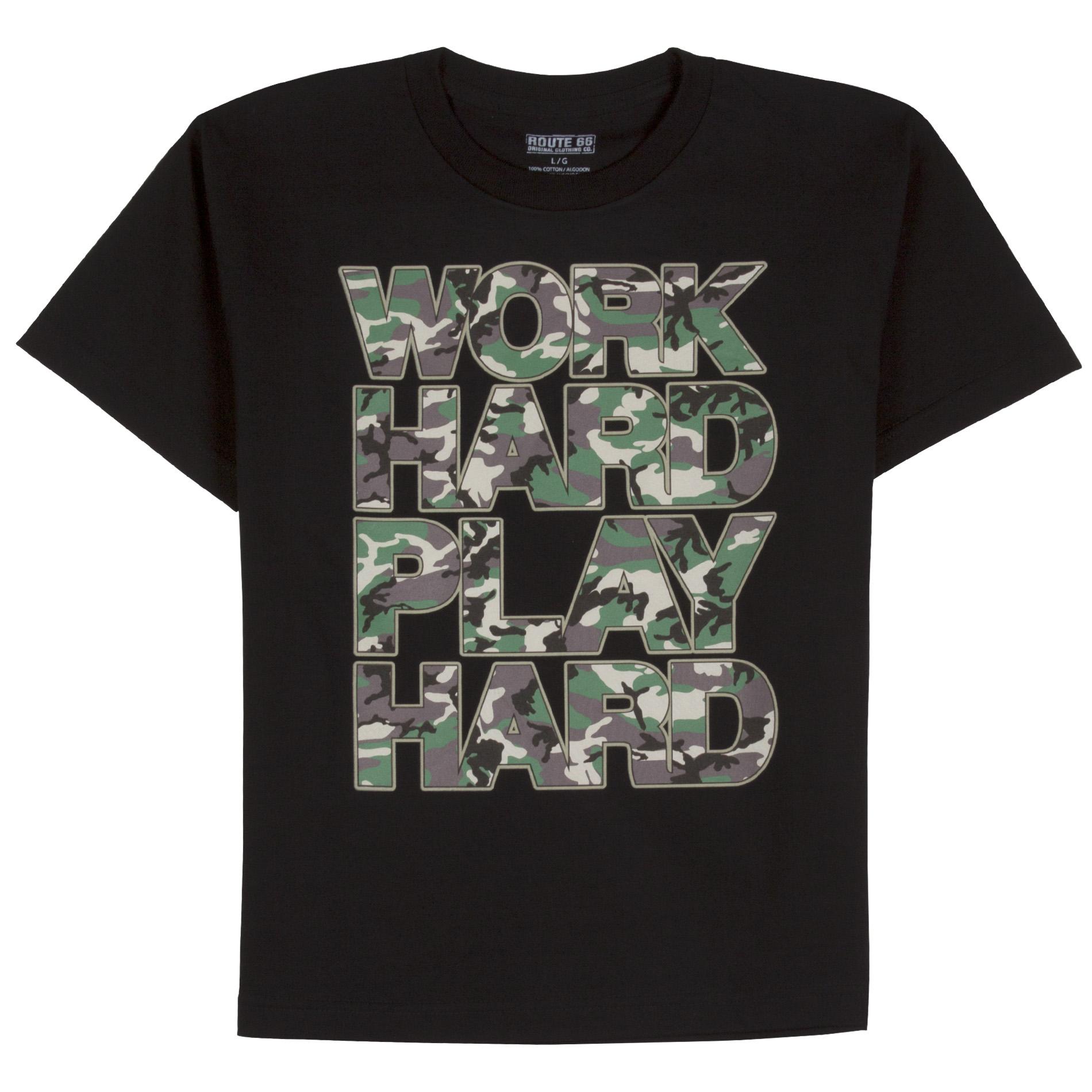 Route 66 Boy's Graphic T-Shirt - Work Hard Play Hard