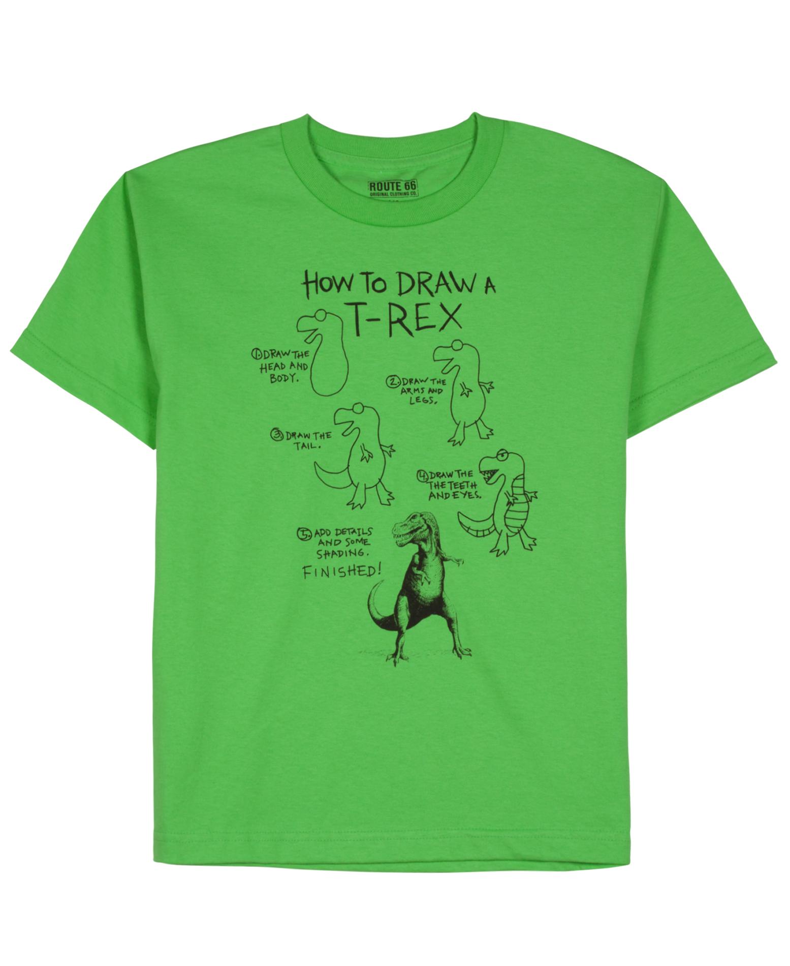 Route 66 Boy's Graphic T-Shirt - Draw A T-Rex