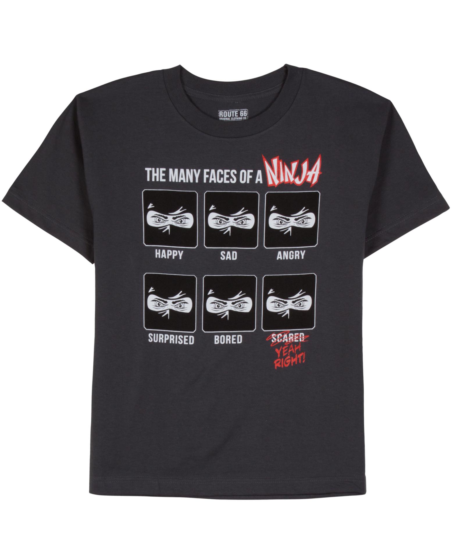 Route 66 Boy's Graphic T-Shirt - Ninja Faces