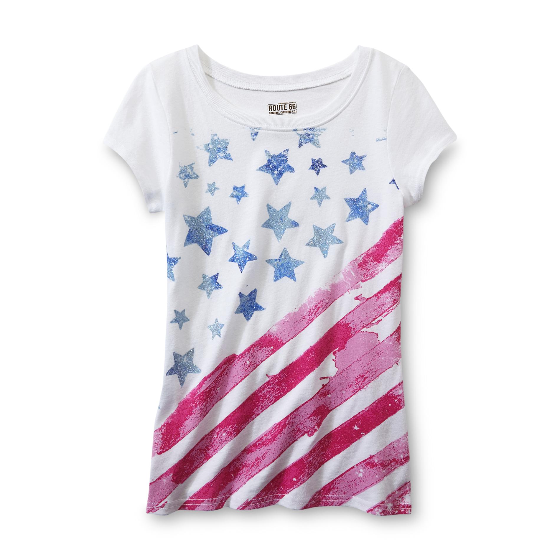 Route 66 Girl's Graphic T-Shirt - Stars & Stripes