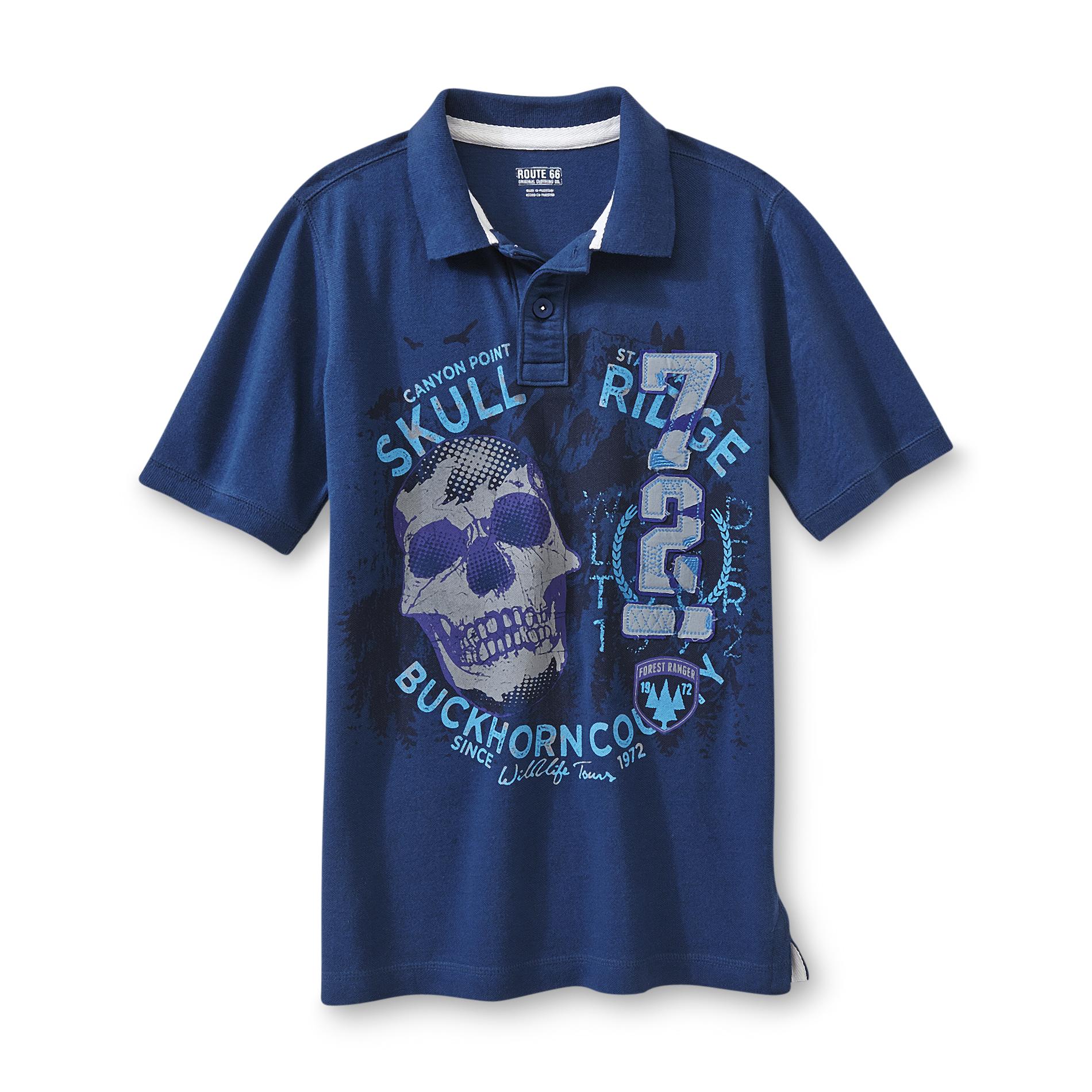 Route 66 Boy's Graphic Polo Shirt - Skull Ridge