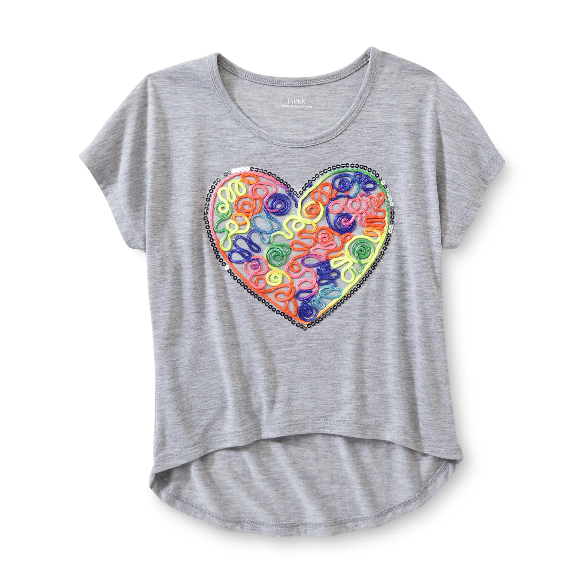 Piper Girl's Embellished Graphic T-Shirt - Love
