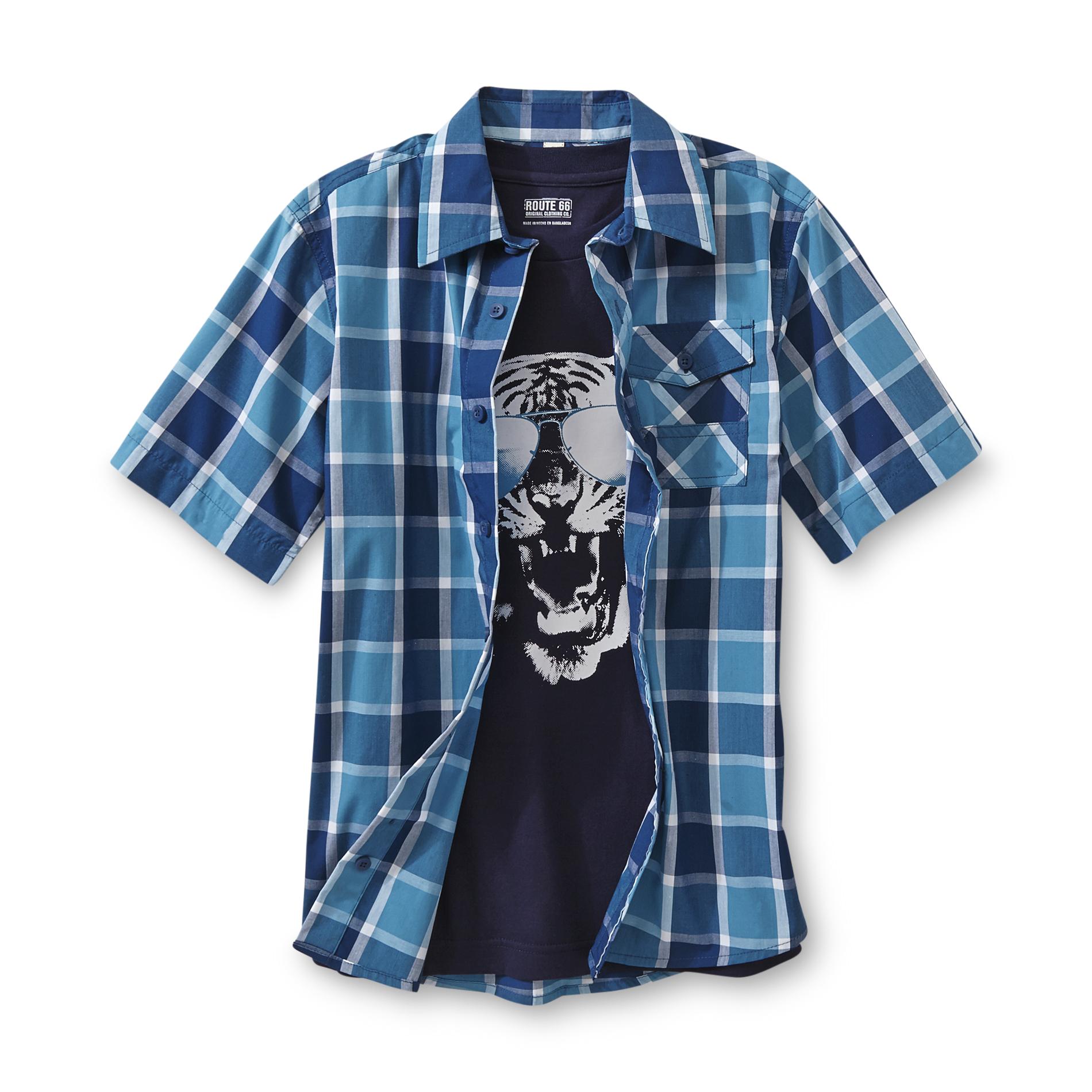 Route 66 Boy's Woven Shirt & Graphic T-Shirt - Tiger Shades