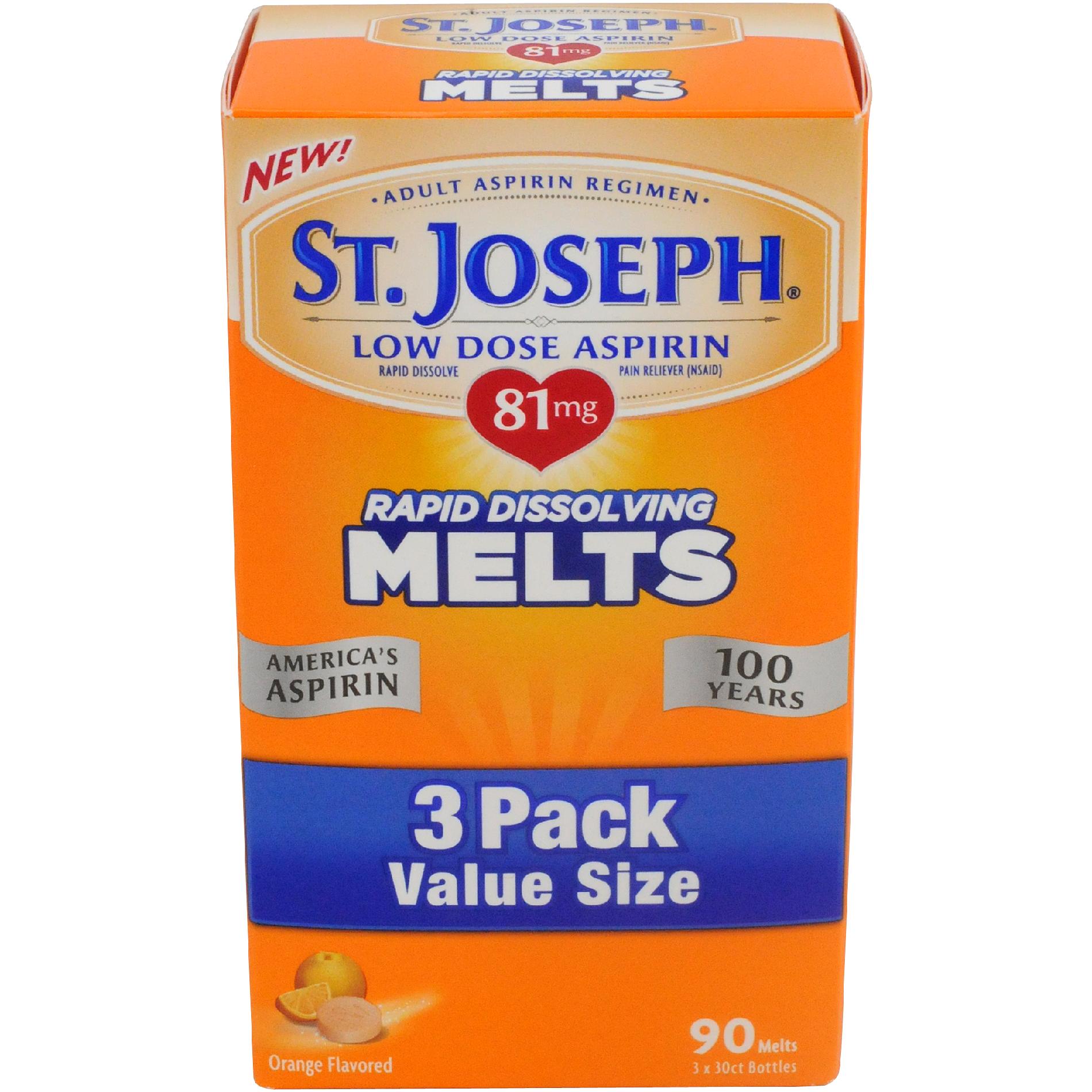 St. Joseph Rapid Dissolving Melt Aspirin 81 mg Tabs, 90 ct