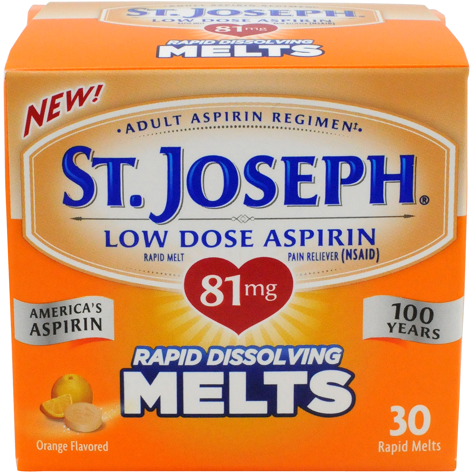 St. Joseph Rapid Dissolving Melt Aspirin, 81 mg Tabs 30 ct