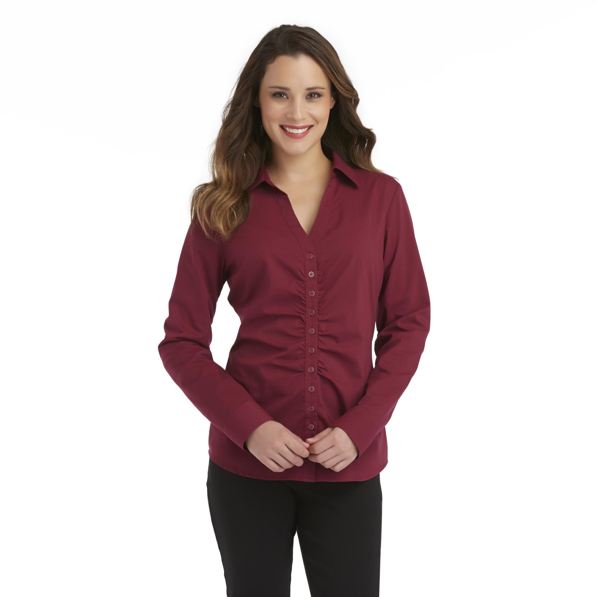 Metaphor Women's Ruched Button-Front Shirt