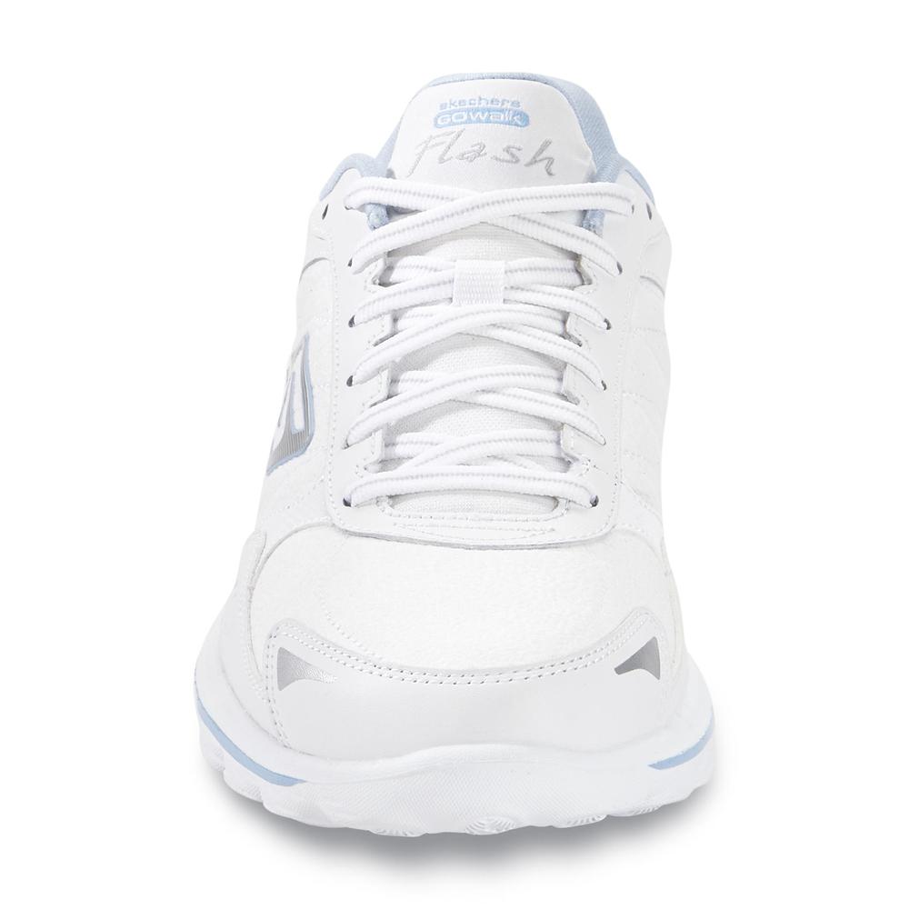 Skechers Women's GO Walk Flash Athletic Shoe - White/Blue