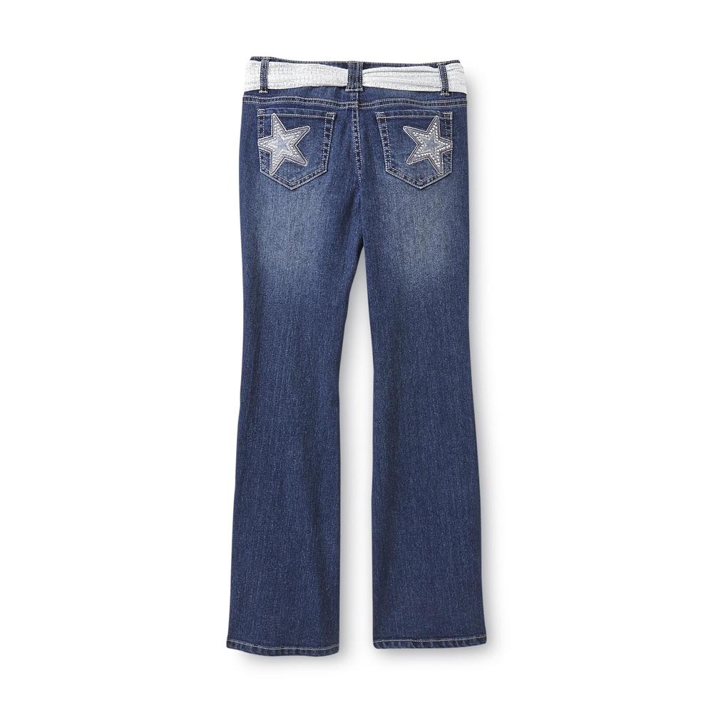 Route 66 Girl's Flared Skinny Jeans - Studded Stars