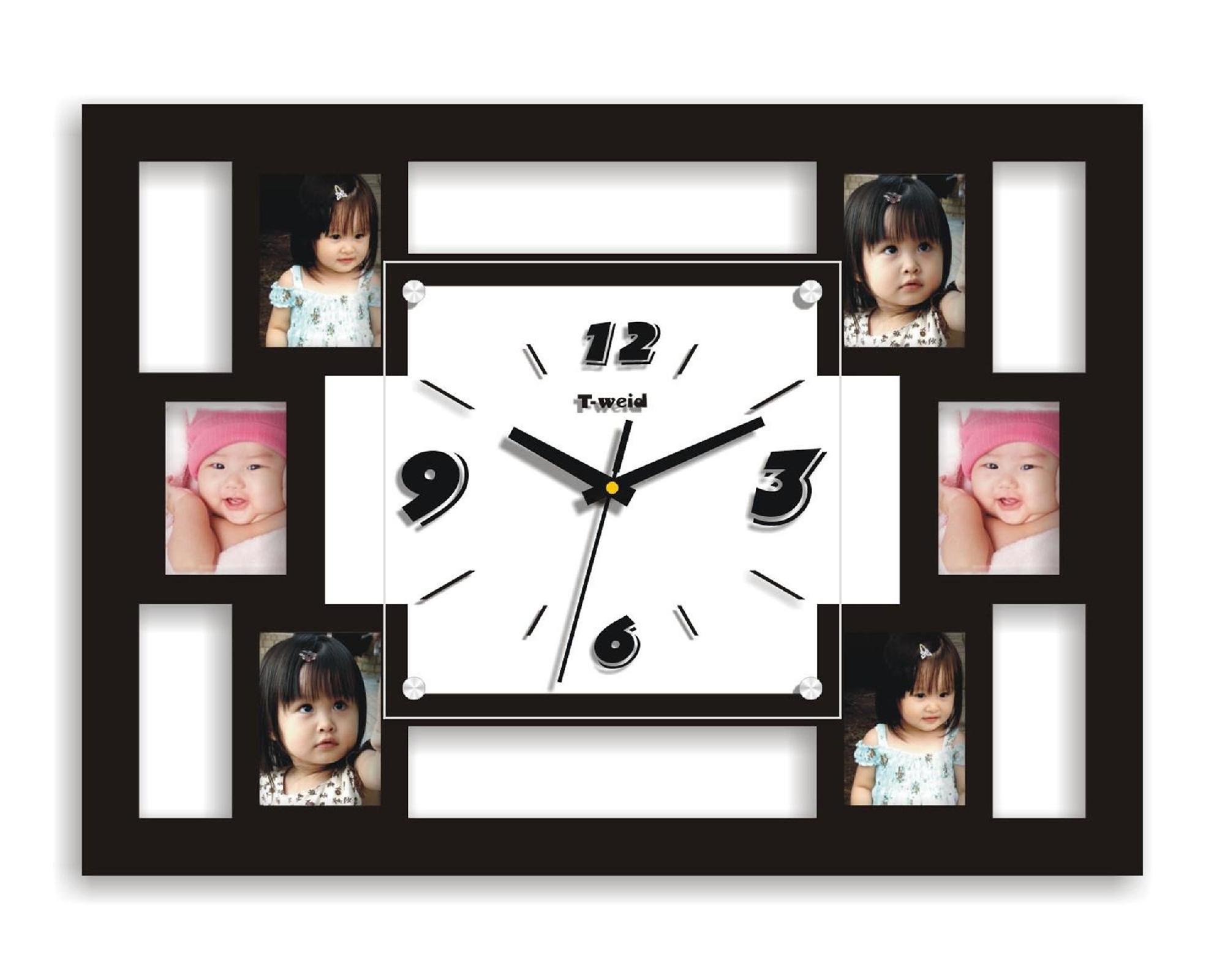 Creative Motion Industries Clock with 6 Frame (Size: 3" x 2")