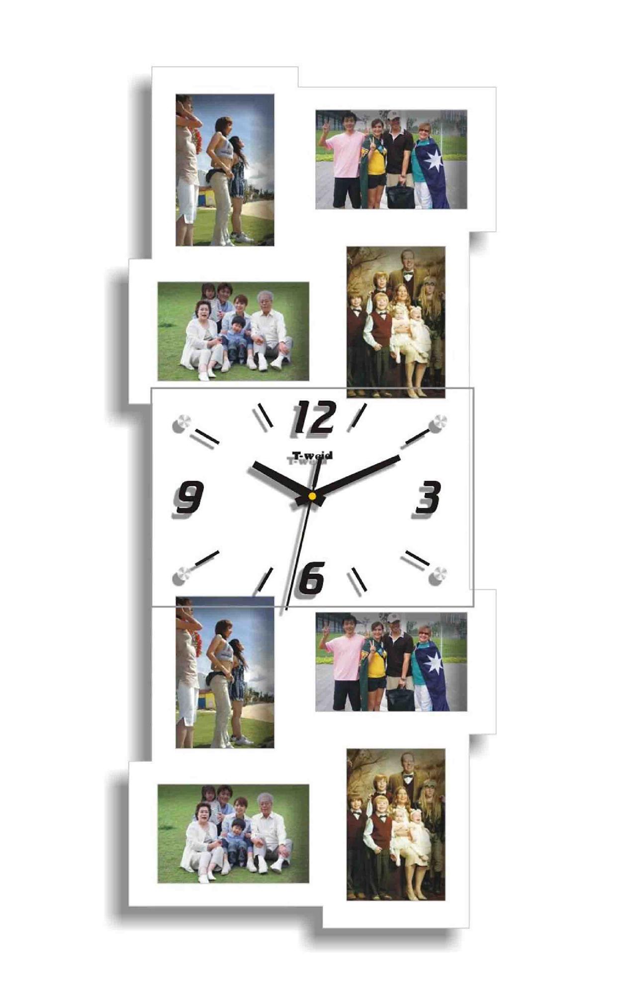 Creative Motion Industries Clock with 8 Frames (Size: 4.52" x 3")