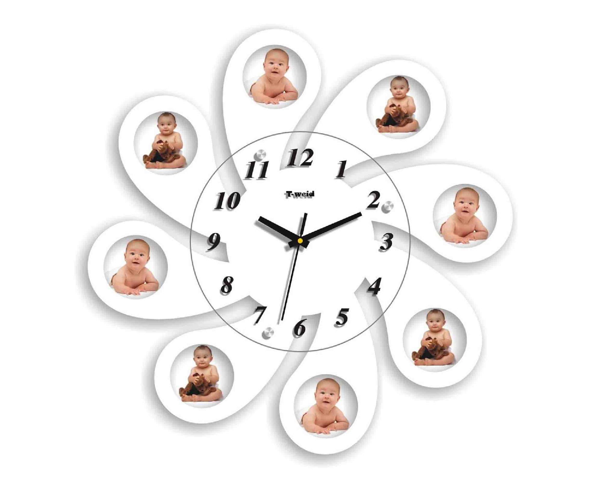 Creative Motion Industries Clock with 8 Frames (Size: 2.75" x 2.75")
