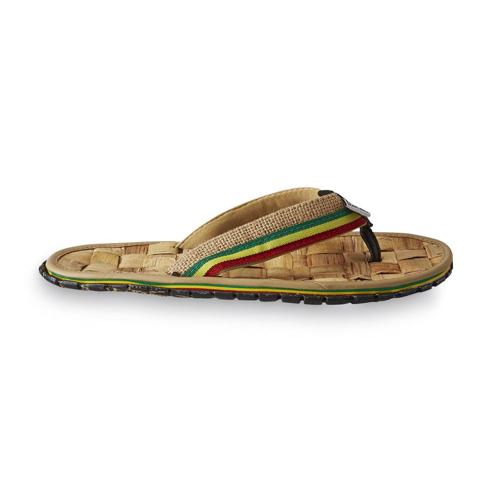 Bob Marley Men's Marley Tan/Multicolor Woven Flip-Flop