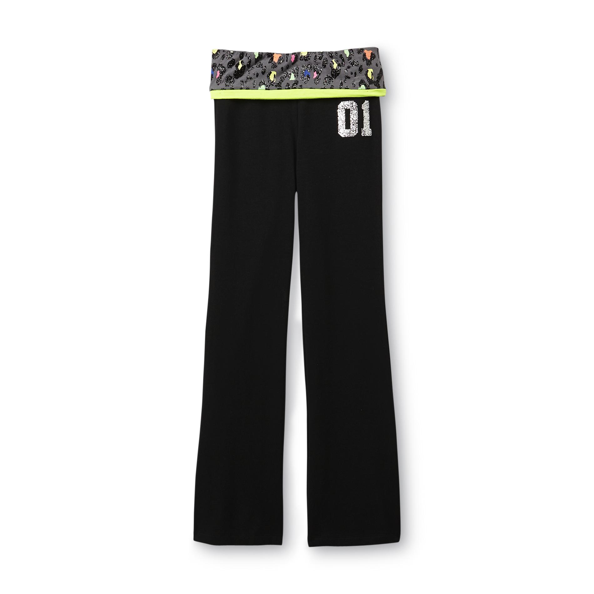 Piper Active Girl's FoldOver Waist Yoga Pants Heart