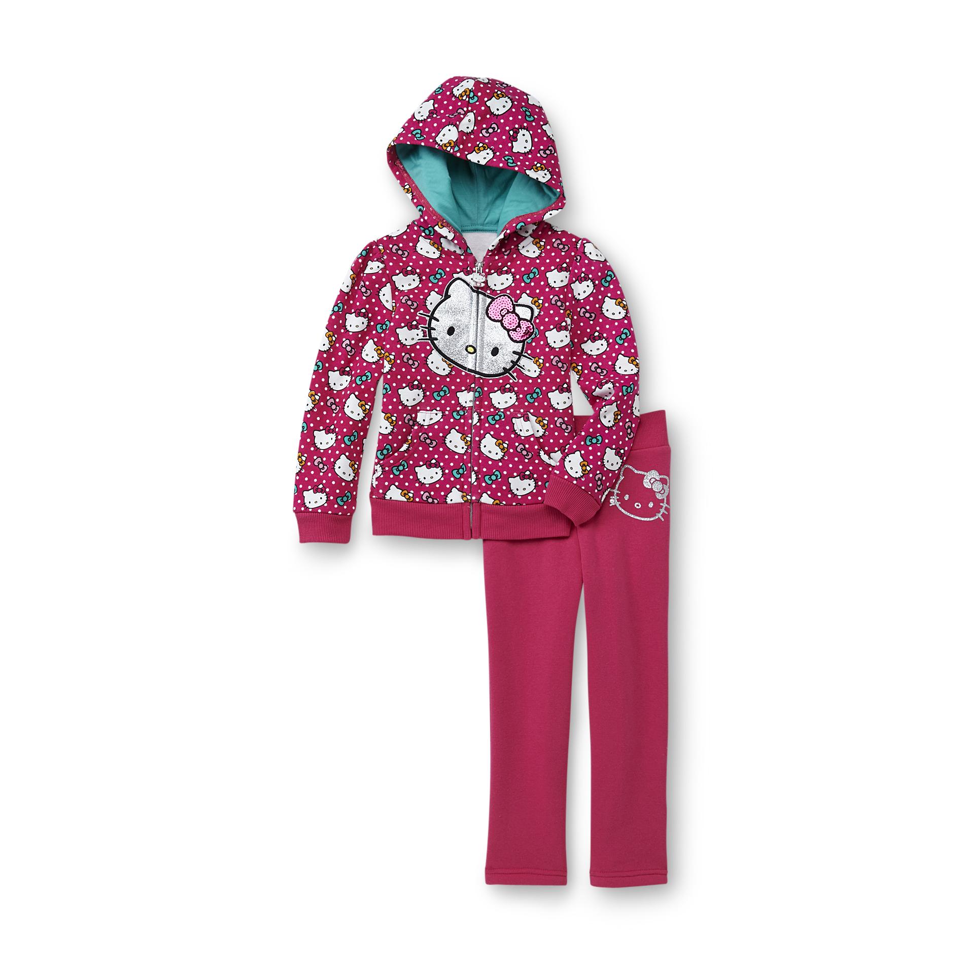 Hello Kitty Infant & Toddler Girl's Hoodie Jacket & Sweatpants - Polka Dot