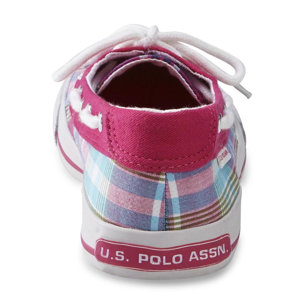 U.S. Polo Assn. Women's Stacy Pink/Plaid Canvas Boat Shoe