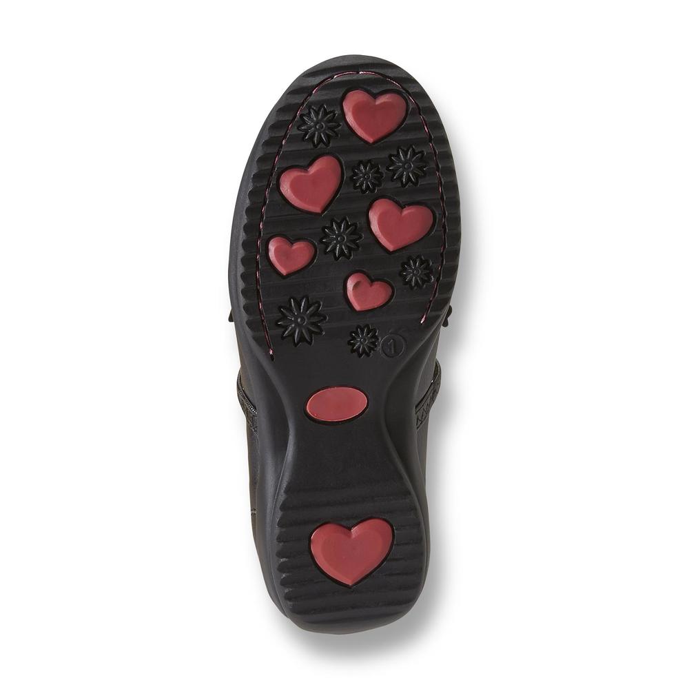 Yoki Girl's Roxie Black Mary Jane Flat Casual Shoe