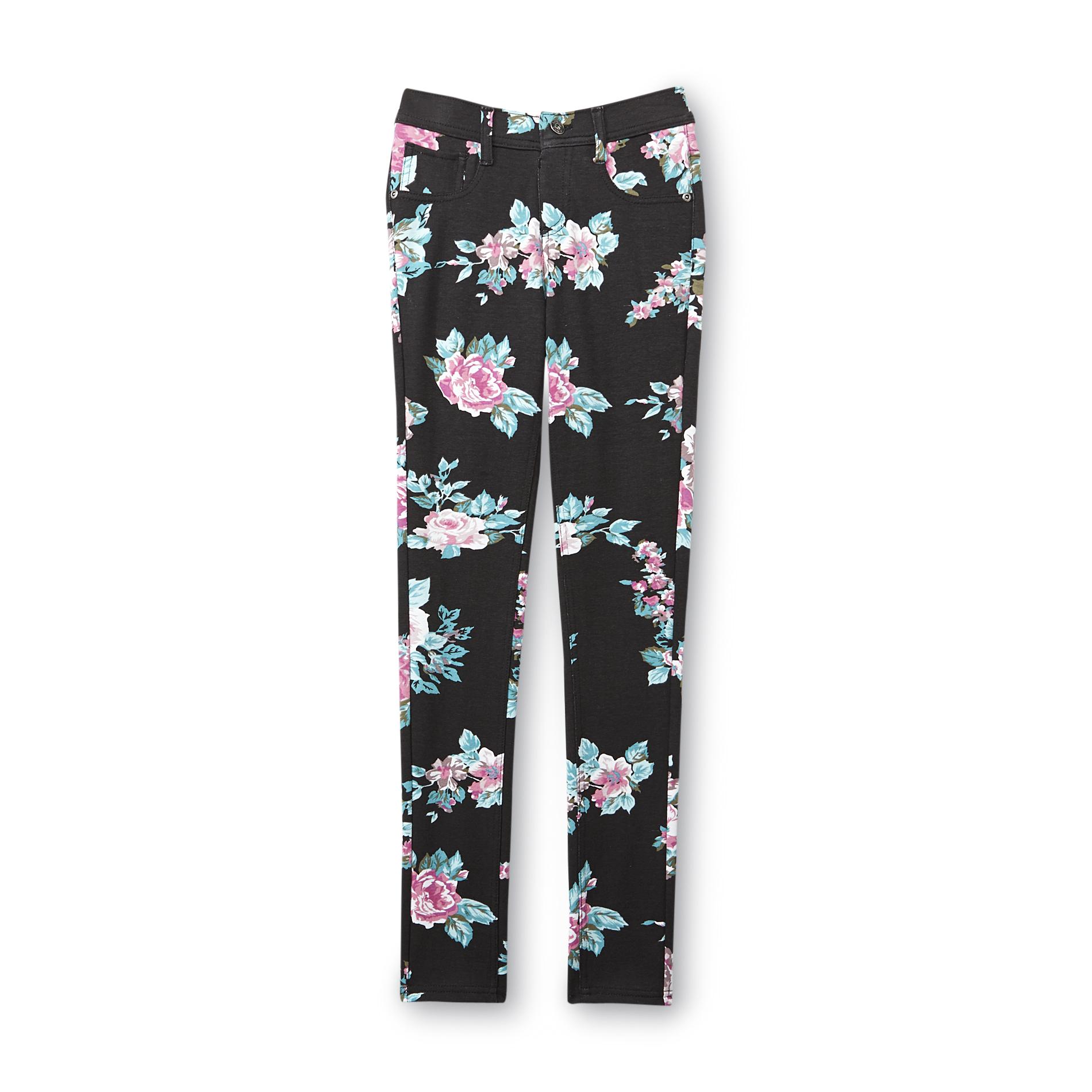 Bongo Girl's French Terry Jeggings - Floral