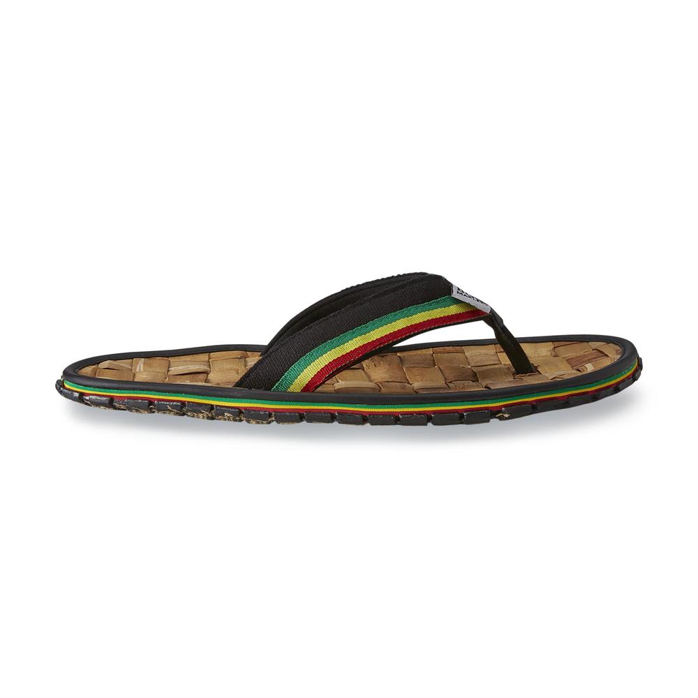 Bob Marley Men's Marley Black/Multicolor Woven Flip-Flop