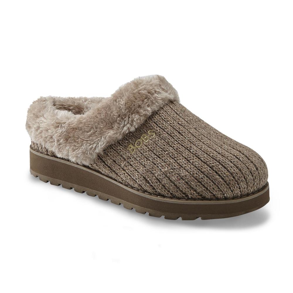 Skechers Women's Bobs Star Bright Taupe/Goldtone Knit Clog