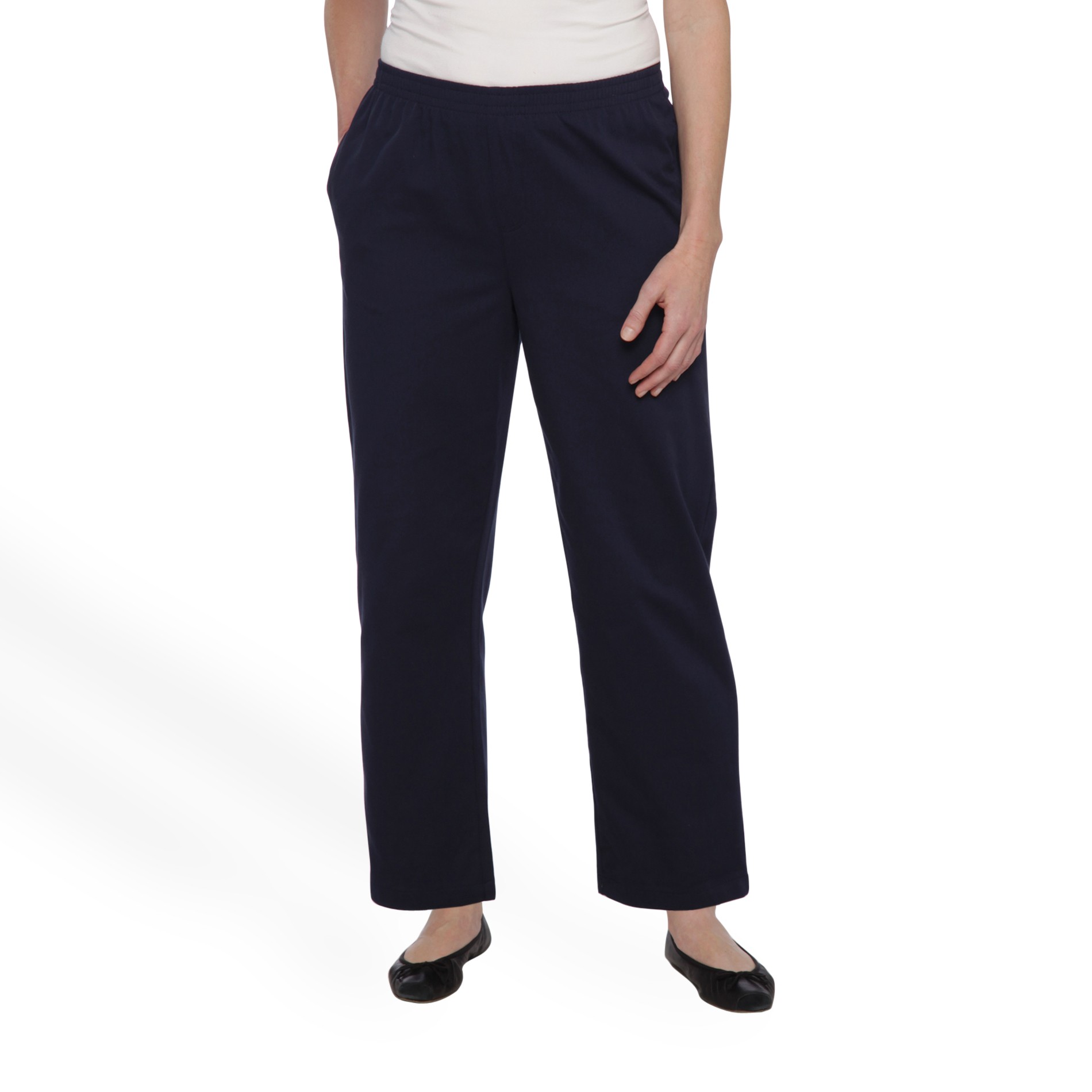Basic Editions Women's Pull-On Twill Pants