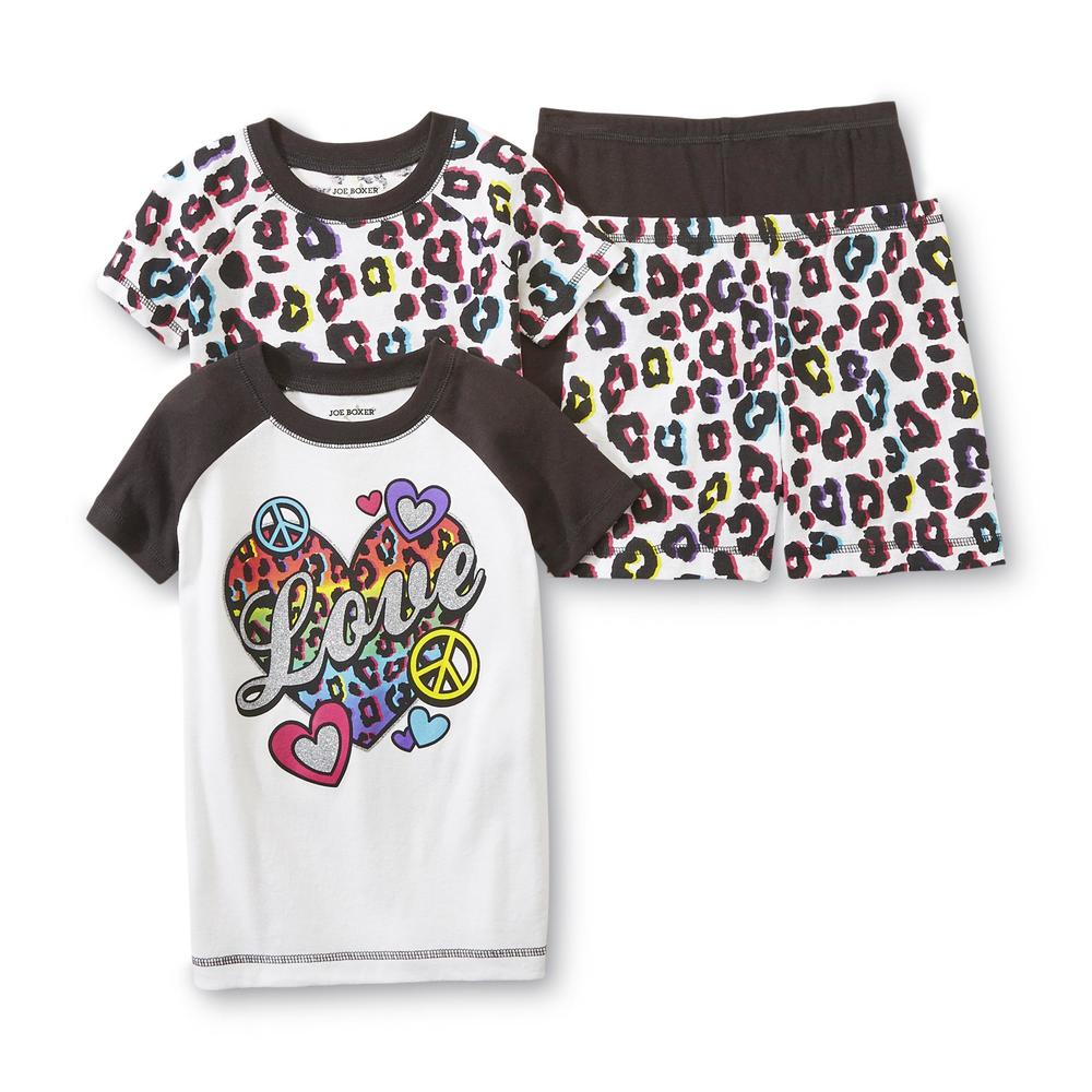 Joe Boxer Girl's 2-Pairs Short-Sleeve Pajamas - Leopard Print