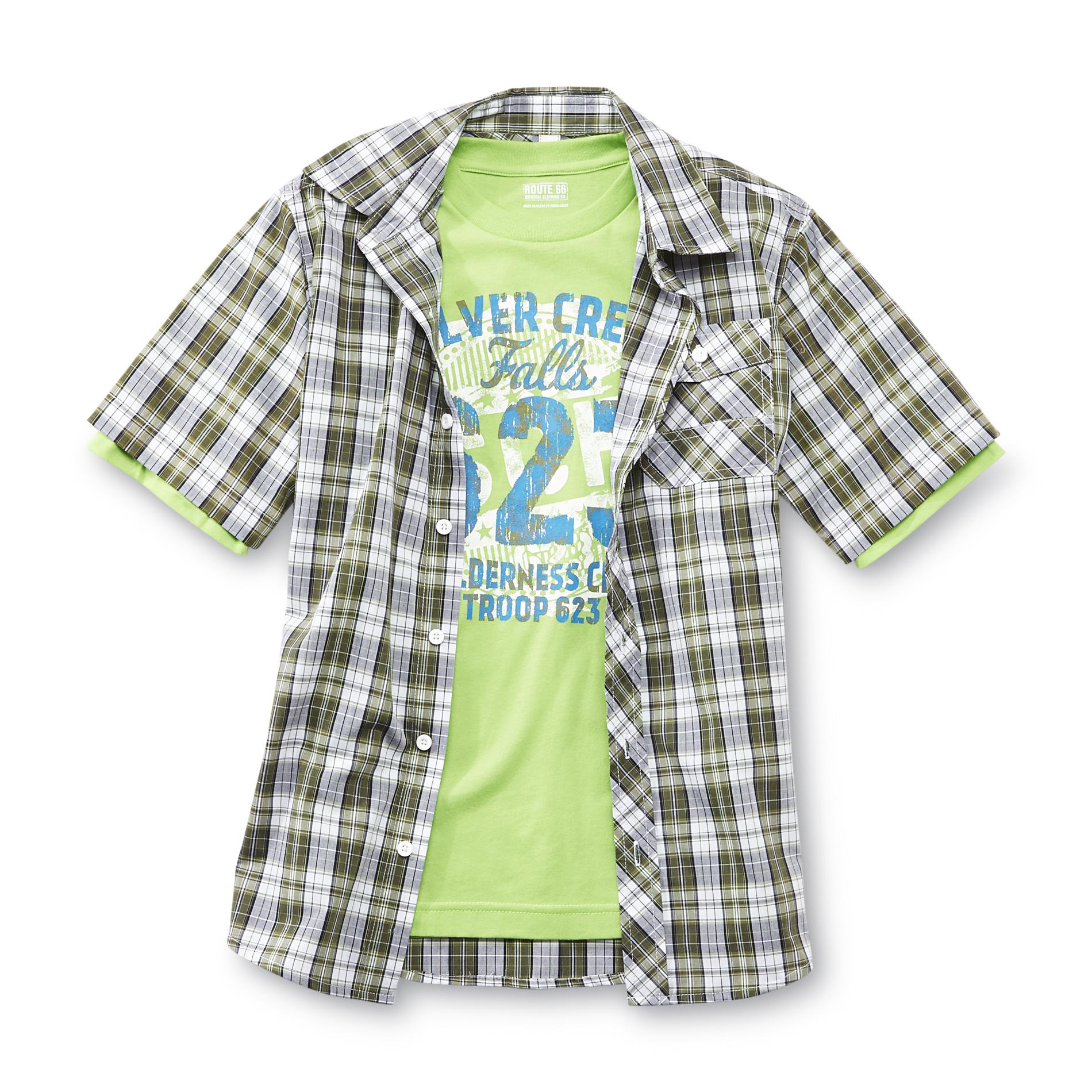 Route 66 Boy's Short-Sleeve Button Shirt & T-Shirt - Wilderness Club