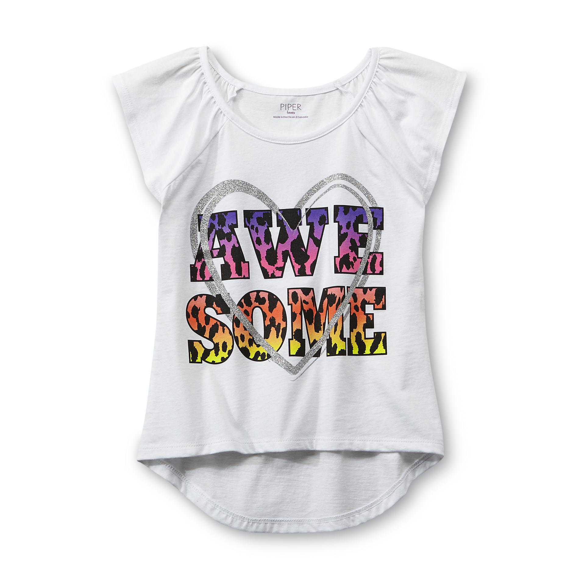 Piper Girl's High-Low Graphic T-Shirt - Awesome