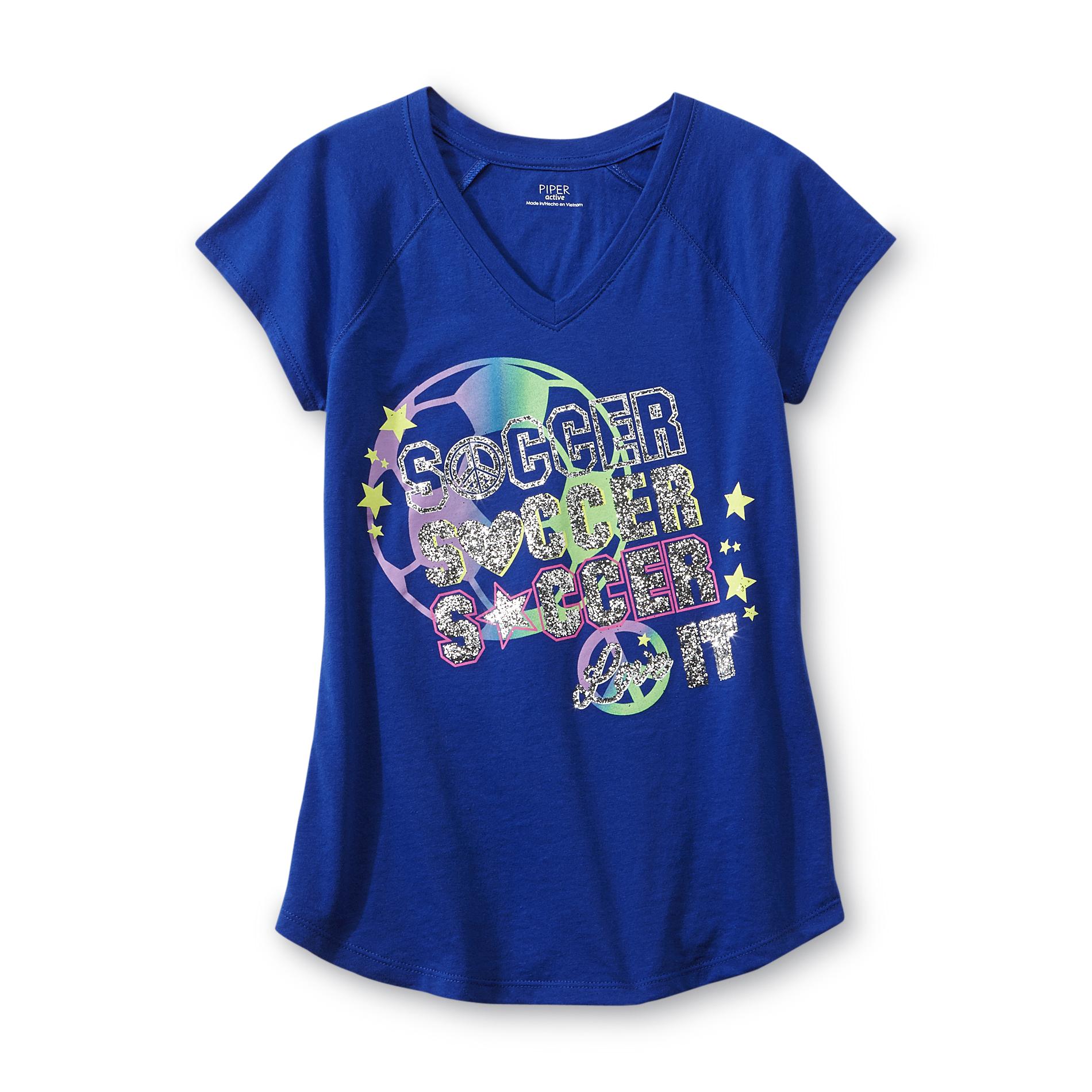 Piper Active Girl's Graphic T-Shirt - Soccer