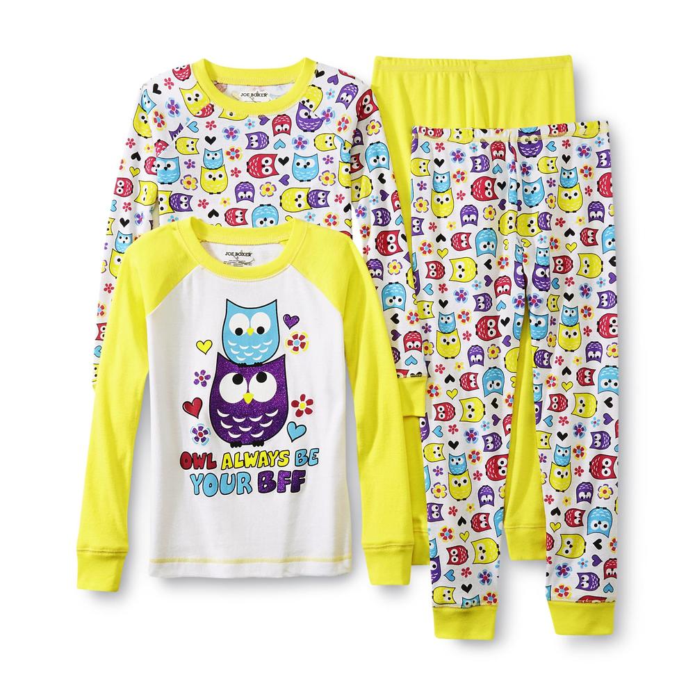 Joe Boxer Girl's 2-Pairs Long-Sleeve Pajamas - Owls