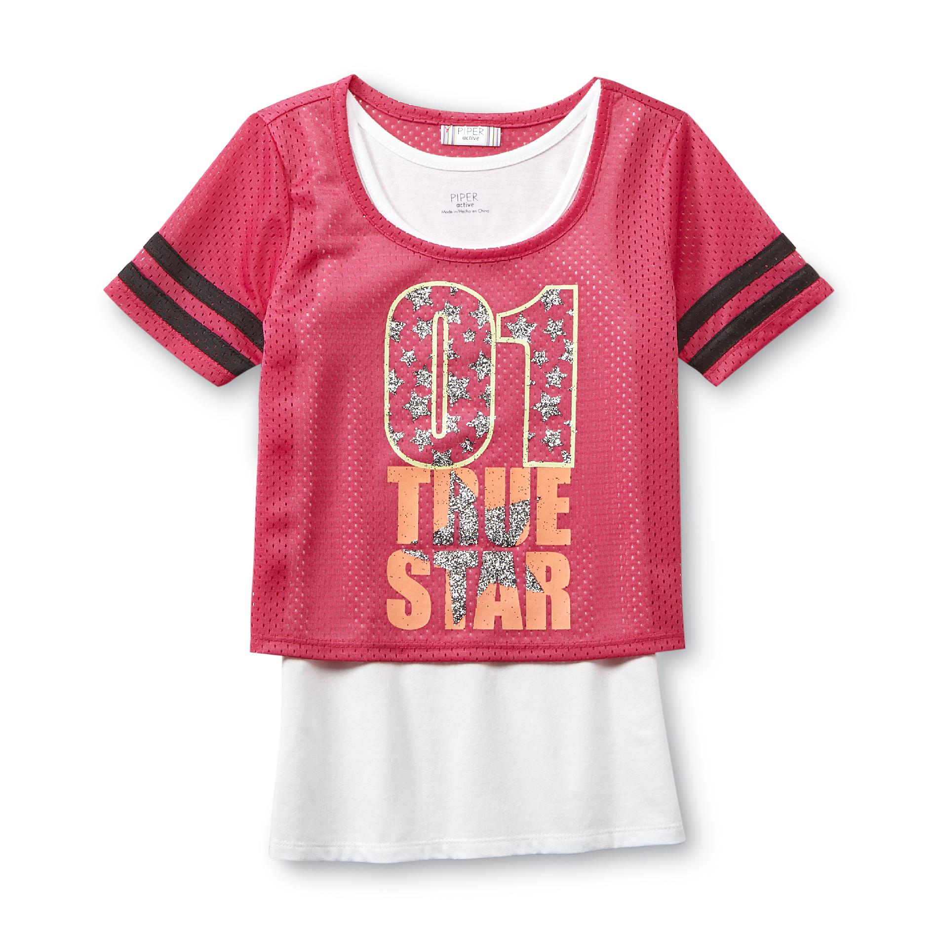 Piper Active Girl's Tank Top & Cropped Jersey - True Star