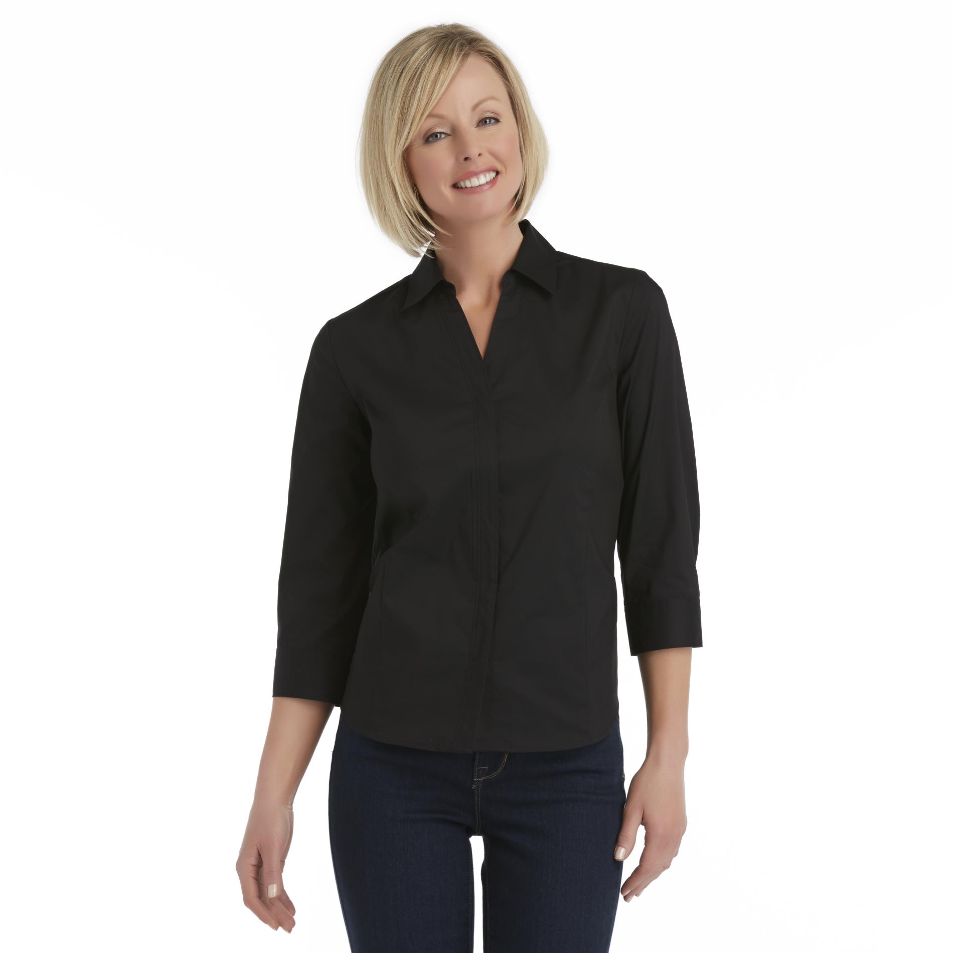 Basic Editions Women's Stretch Blouse