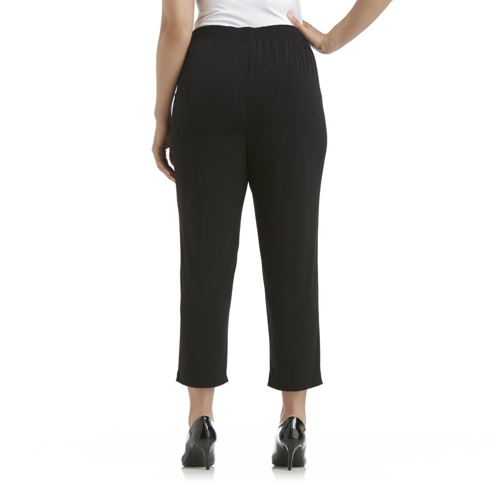 Jaclyn Smith Women's Plus Pull-On Ankle-Length Pants