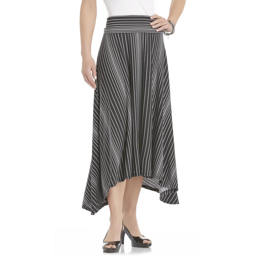 Jaclyn Smith Women's Fold-Over Sharkbite Skirt - Striped