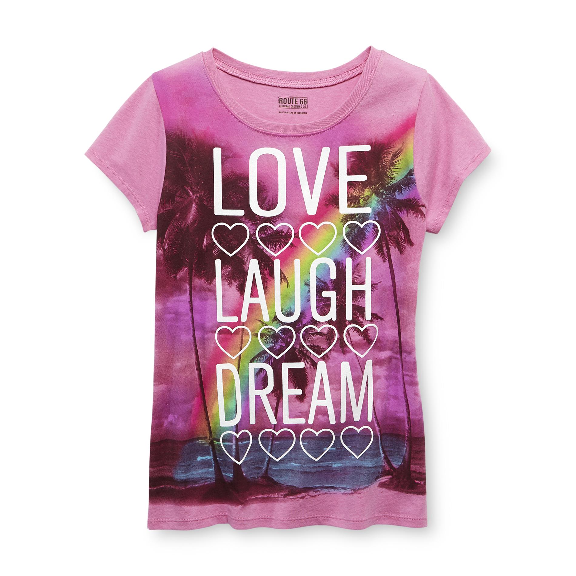 Route 66 Girl's Graphic T-Shirt - Love  Laugh  Dream