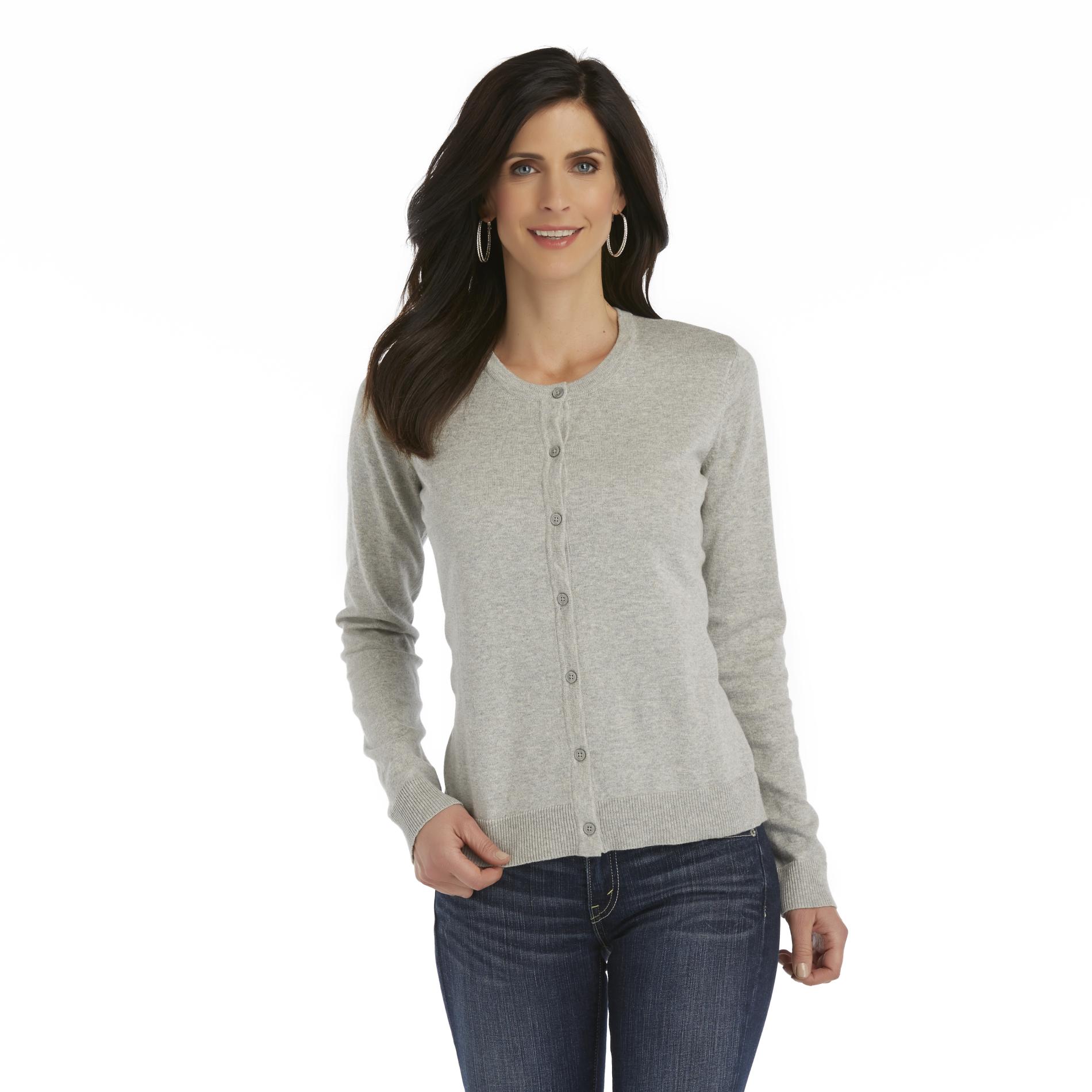 Basic Editions Women's Button-Front Cardigan