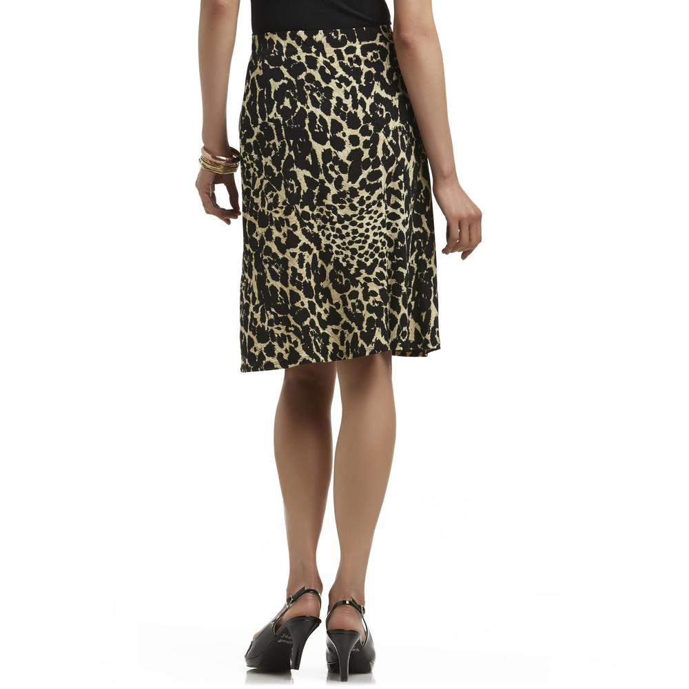 Jaclyn Smith Women's Bias-Cut Jersey Skirt - Animal
