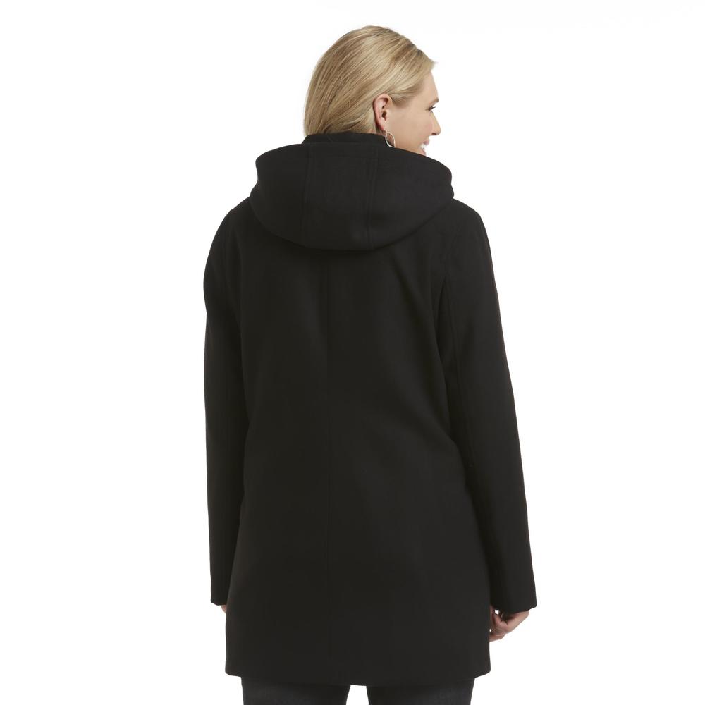 Attention Women's Plus Hooded Melton Coat
