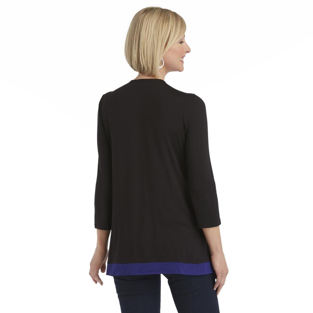 Jaclyn Smith Women's Layered Look Shirt - Colorblock