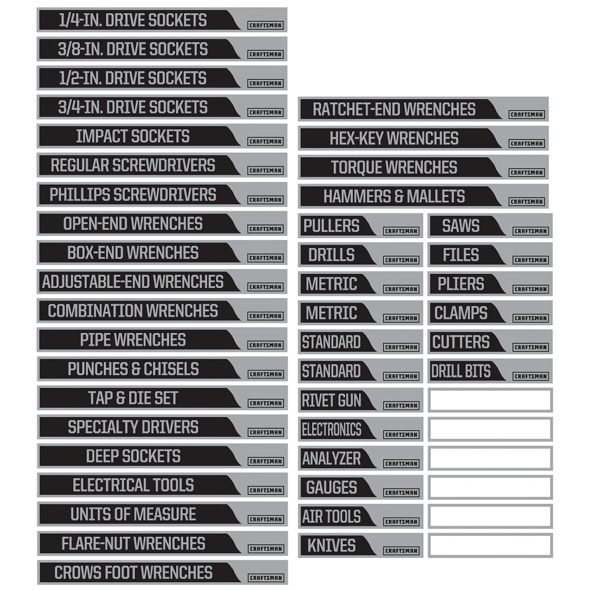 Craftsman Magnetic Labels