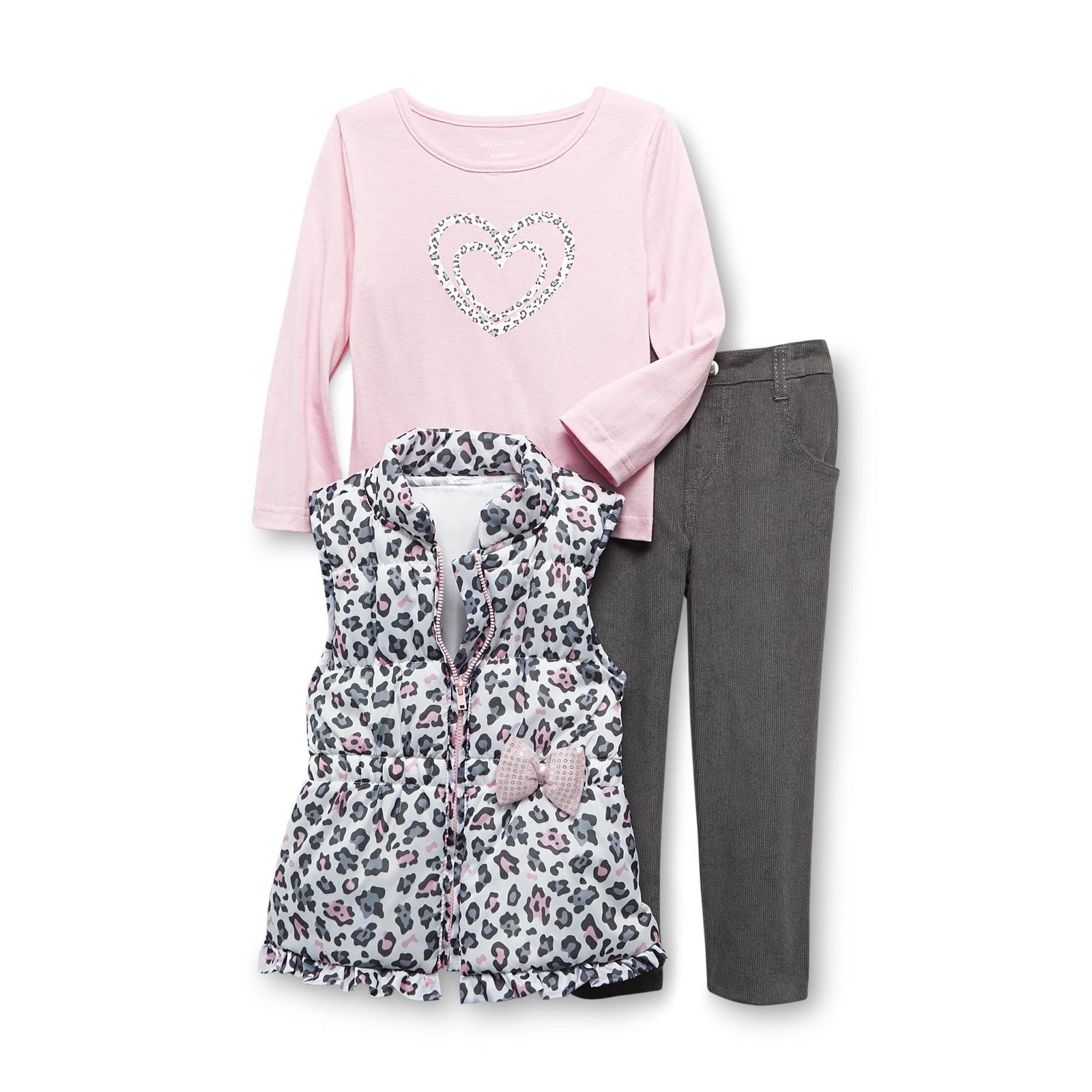 WonderKids Infant & Toddler Girl's Top  Vest & Leggings - Leopard Print