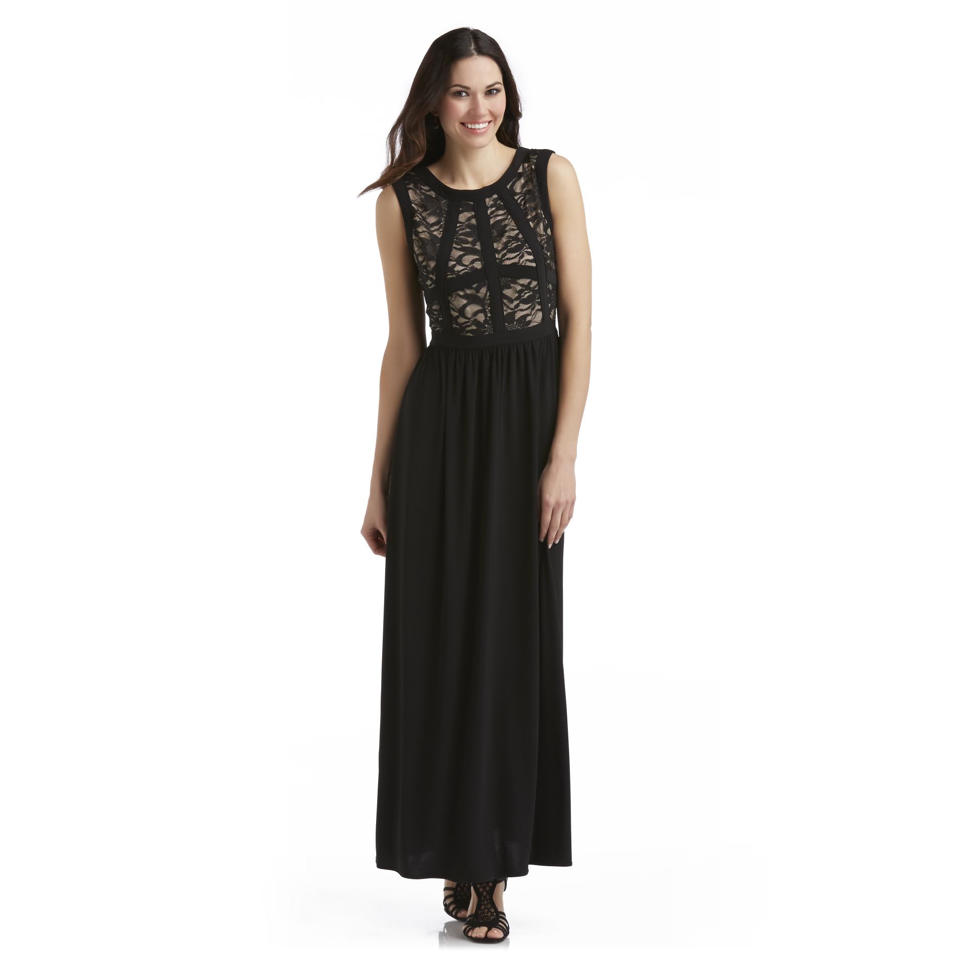 Kathy Roberts Women's Sleeveless Special Occasion Maxi Dress - Lace