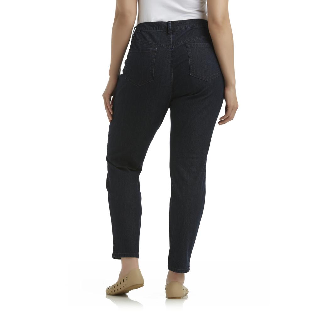 Jaclyn Smith Women's Plus Curvy Skinny Jeans - Dark Wash