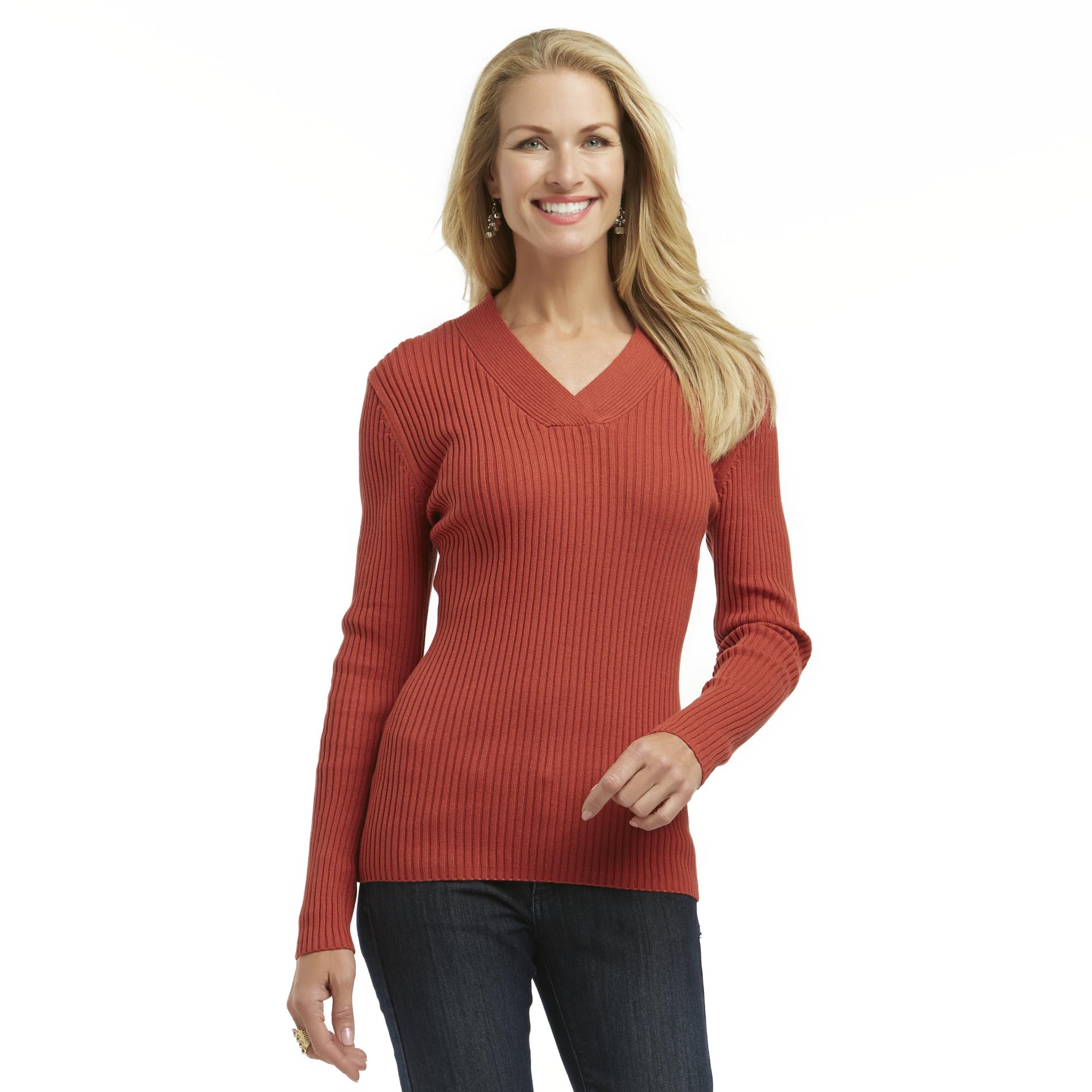 Basic Editions Women's Ribbed Sweater
