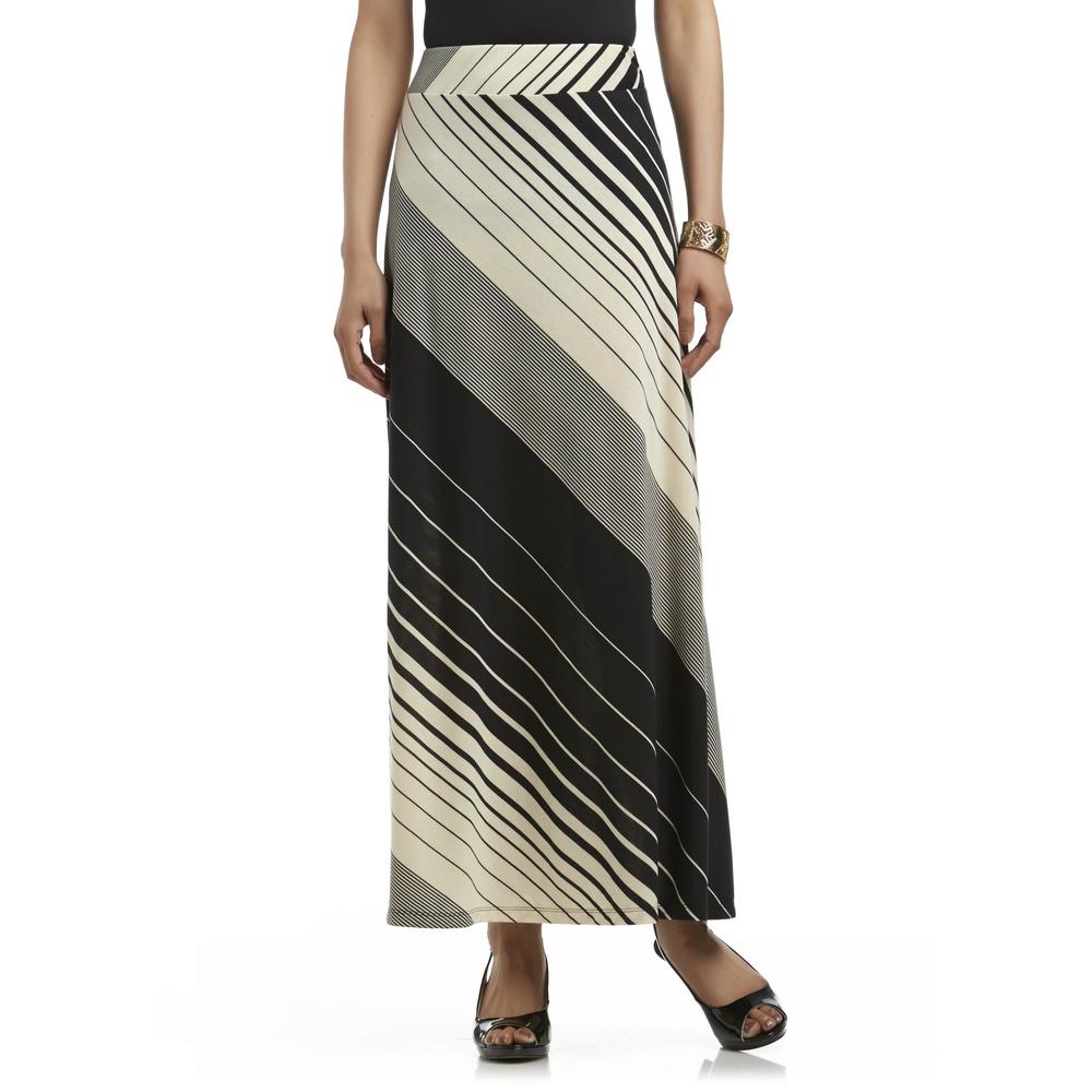 Jaclyn Smith Women's Knit Maxi Skirt - Striped