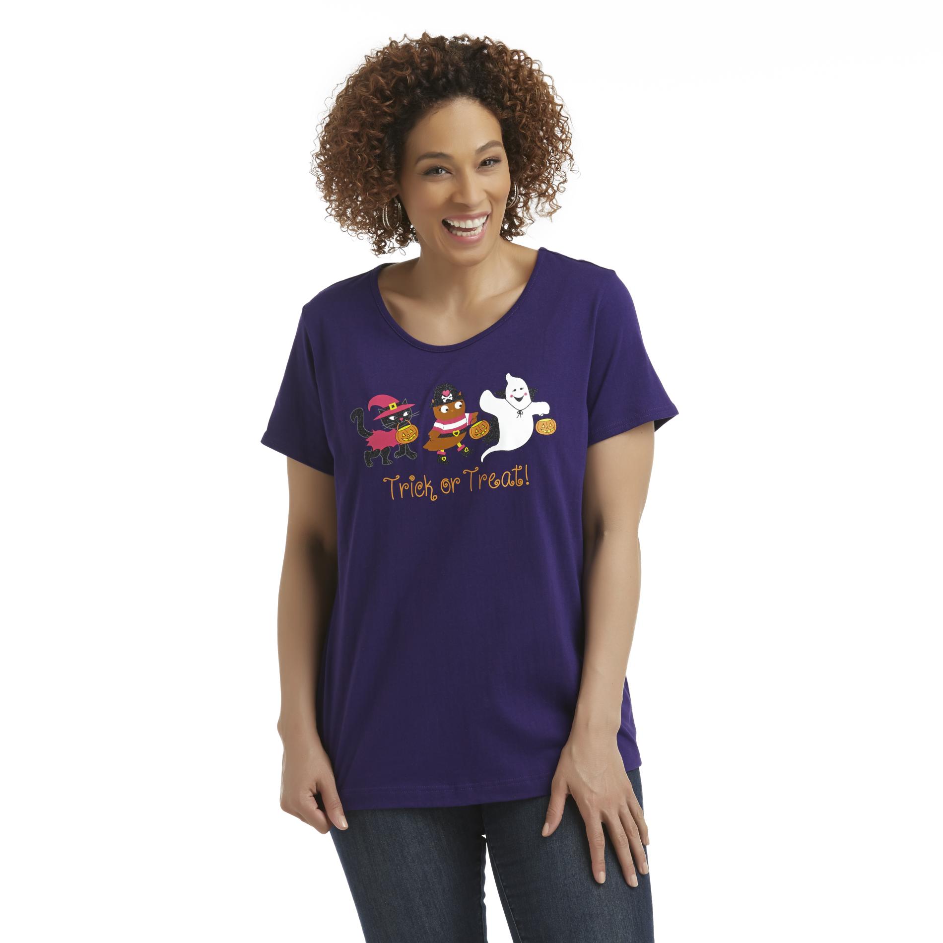 Holiday Editions Women's Plus Halloween T-Shirt - Trick or Treat