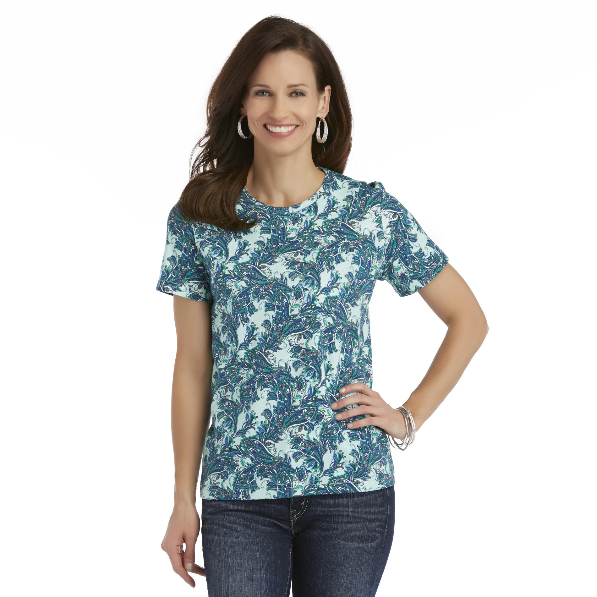 Basic Editions Women's Short-Sleeve T-Shirt - Paisley