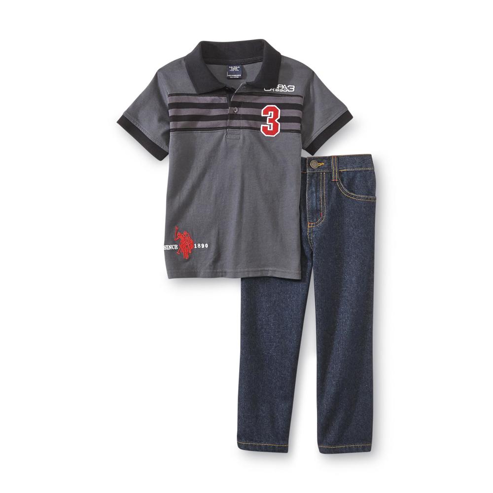 Disney Infant & Toddler Boy's Knit Polo Shirt & Jeans - Striped