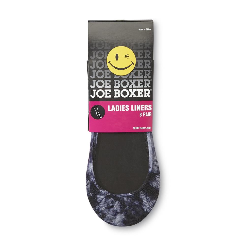 Joe Boxer Women's 3-Pairs No-Show Sock Liners - Tie-Dye
