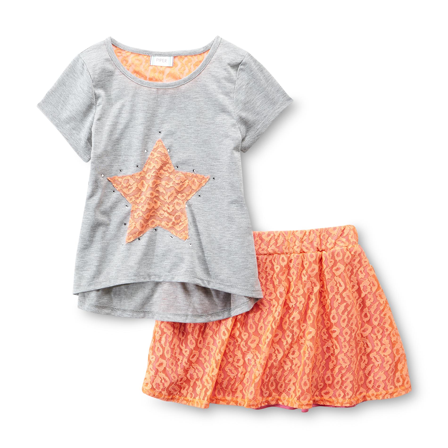 Piper Girl's Top & Scooter Skirt - Star