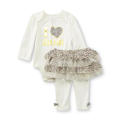 Baby Glam Newborn & Infant Girl's Bodysuit & Leggings - I Love Mom